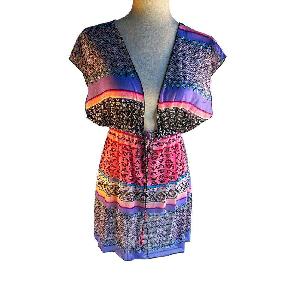 OP Purple Pink Patterned Swim Coverup